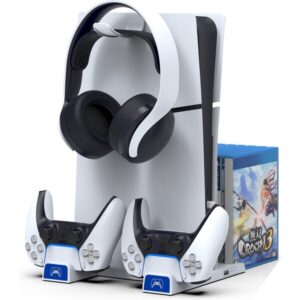 iPega P5S009 Multifunkčný Nabíjací Stojan pre PS5/PS5 Slim biely