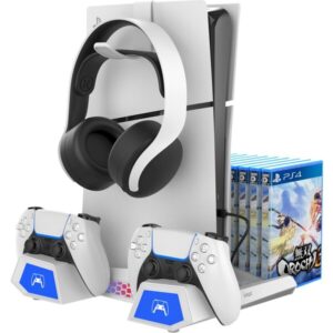iPega P5S023 Nabíjací Stojan s Chladením pre PS5/PS5 Slim/PS5 Pro biely